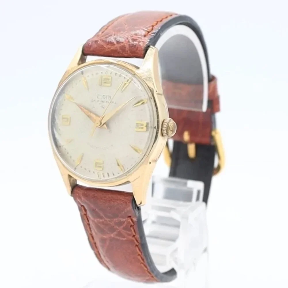 Vintage Elgin 6835 Guardsmen Men's Automatic Wristwatch 645 Swiss 10k GF